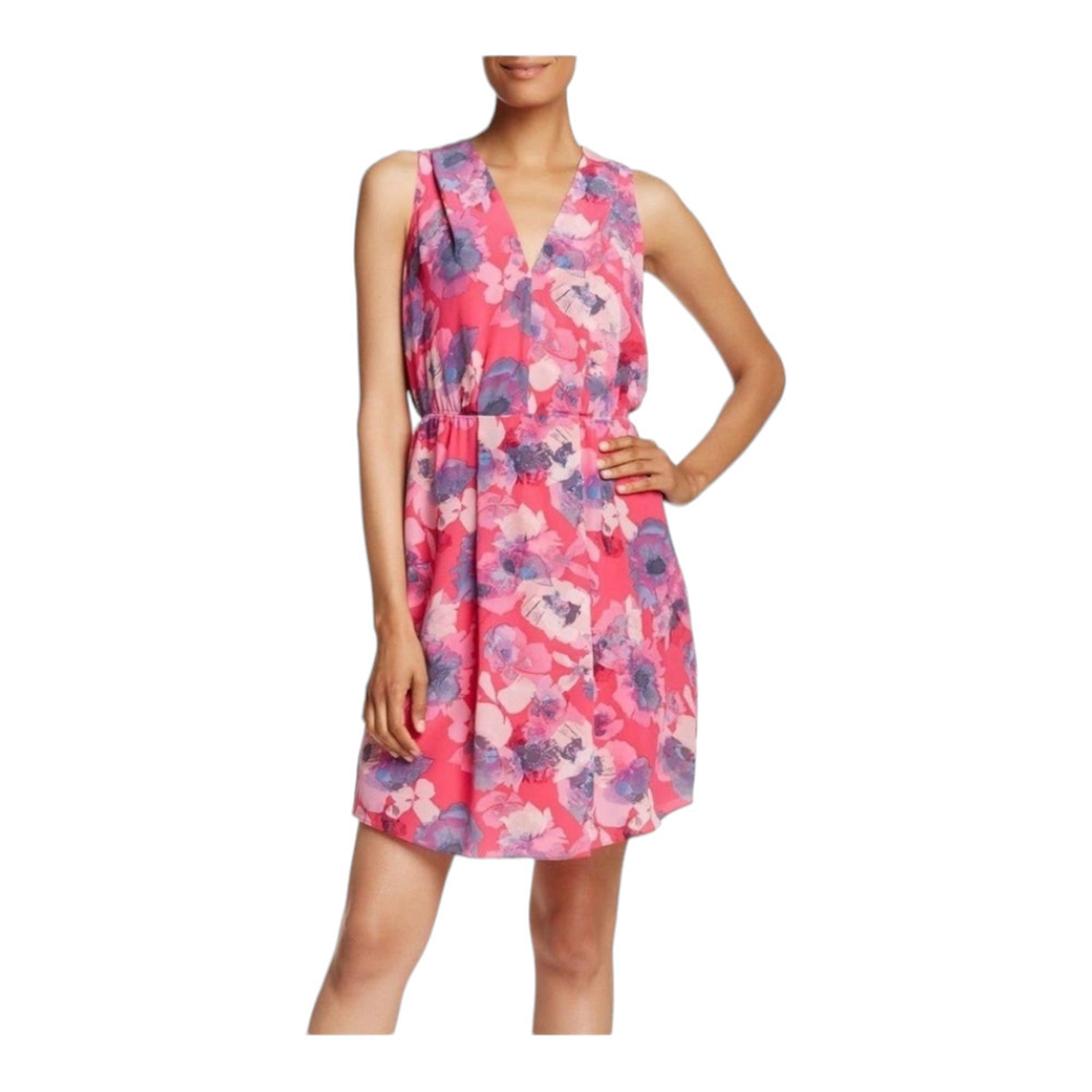 Rebecca Taylor Silk Floral Mini Dress A-line sleeveless pleated size 2